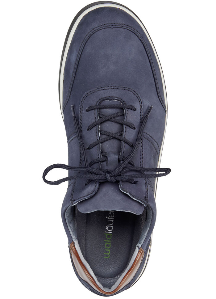 Waldl&auml;ufer Schn&uuml;rschuh mit herausnehmbarem Lederfu&szlig;bett MARINE-BRAUN