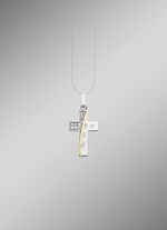 Beliebter Kreuz-Anh&auml;nger mit synth. Zirkonia 