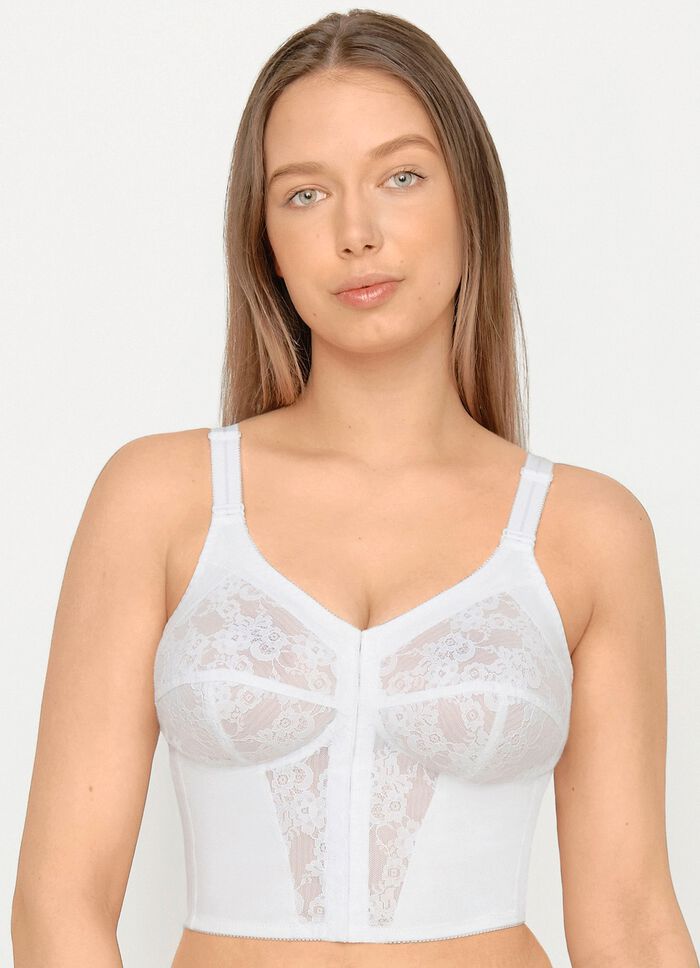 Susa BH in langer Form, mit Vorderverschluss WEISS