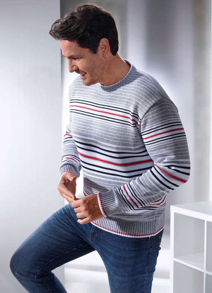 Niveauvoller Rundhalspullover 