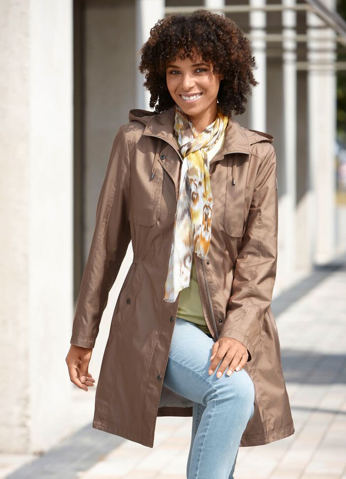 Funktions-Kurzmantel mit abnehmbarer Kapuze CAMEL