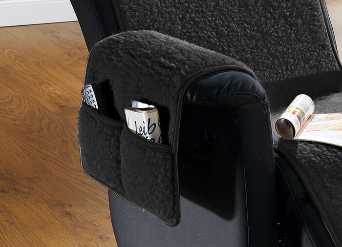 Licardo Sessel- und Armlehnenschoner aus reiner Schurwolle ANTHRAZIT