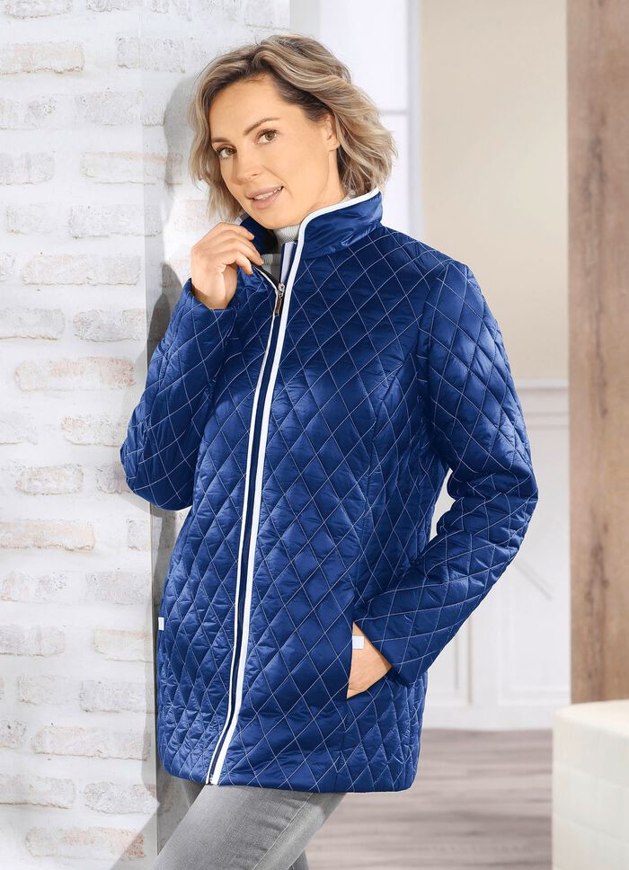 Jacke mit Rautenstepp KOBALTBLAU