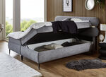 Boxspringbett mit LED-Beleuchtung und Topper ANTHRAZIT