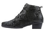 Waldl&auml;ufer Schn&uuml;r-Stiefelette mit floraler Pr&auml;gung SCHWARZ