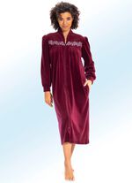 Hausmantel mit Stickerei- und Schmucksteinzier 