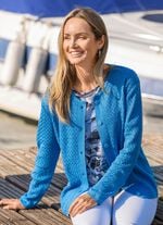 Strickjacke mit Alloverstruktur BLAU