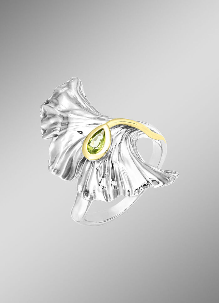 Stilvoller Damenring mit echt Peridot 