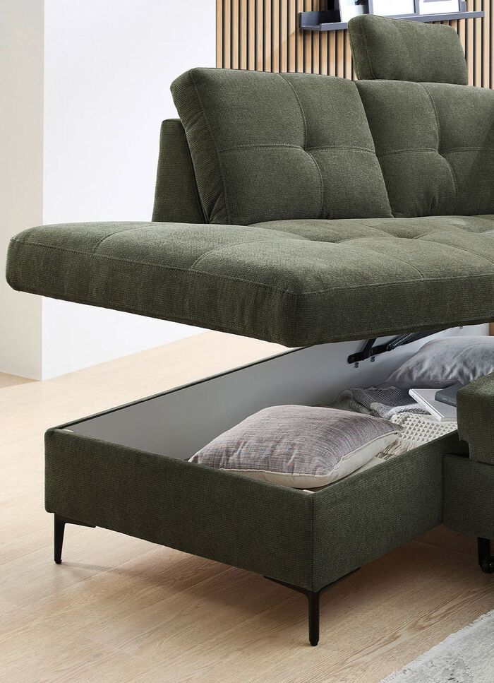 Ansprechende Polsterecke mit komfortabler Bettfunktion 