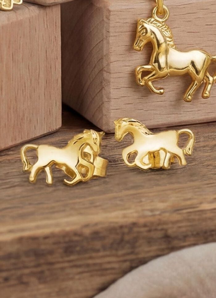 Pferde-Ohrstecker aus Gold 