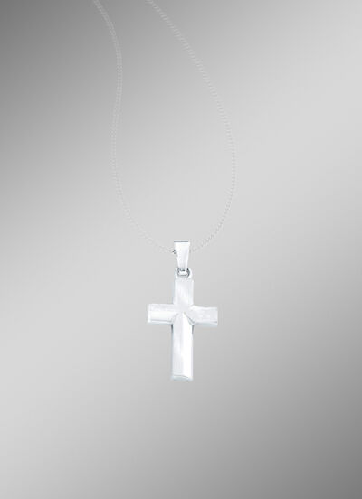 Edler Kreuz-Anh&auml;nger aus Wei&szlig;gold 