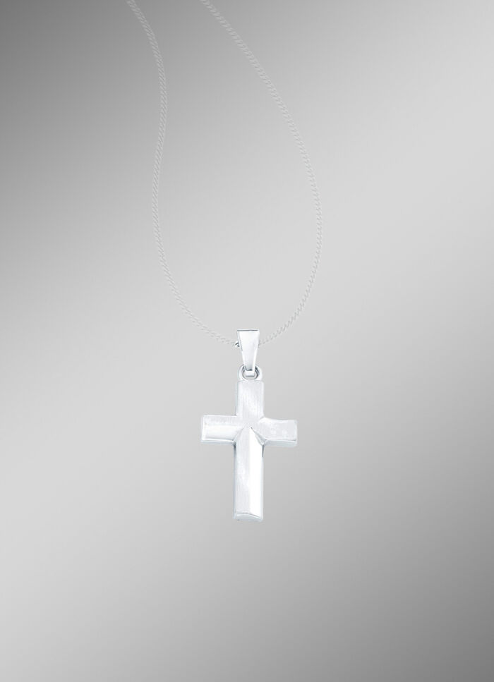 Edler Kreuz-Anh&auml;nger aus Wei&szlig;gold 