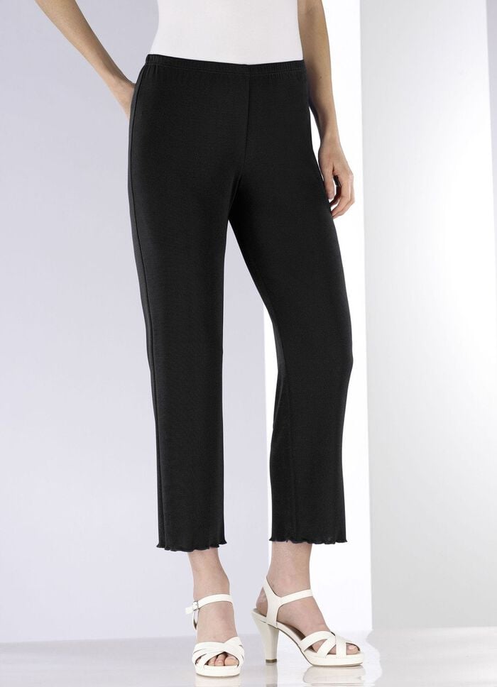 Weich flie&szlig;ende, 7/8-lange Hose SCHWARZ