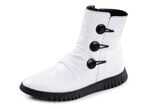 Gemini Stiefelette mit Raffung und dekorativen Kn&ouml;pfen WEISS