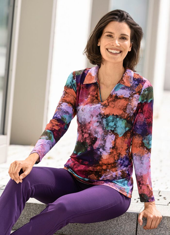 Einzigartiges Poloshirt mit V-Ausschnitt 