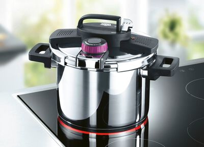 Schnellkochtopf aus rostfreiem Edelstahl 