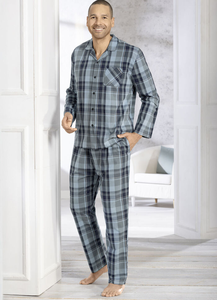 Comte-Schlafanzug mit durchgeknöpftem Oberteil 
