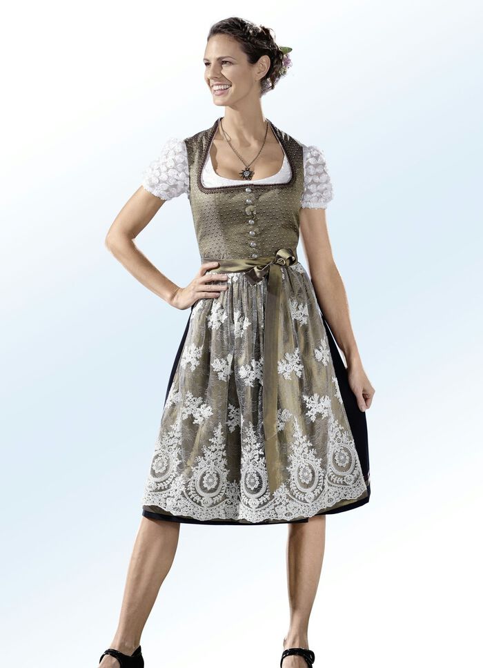 Dirndlbluse mit Bl&uuml;tenspitze 