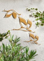 3-teilige Wanddekoration aus Metall 