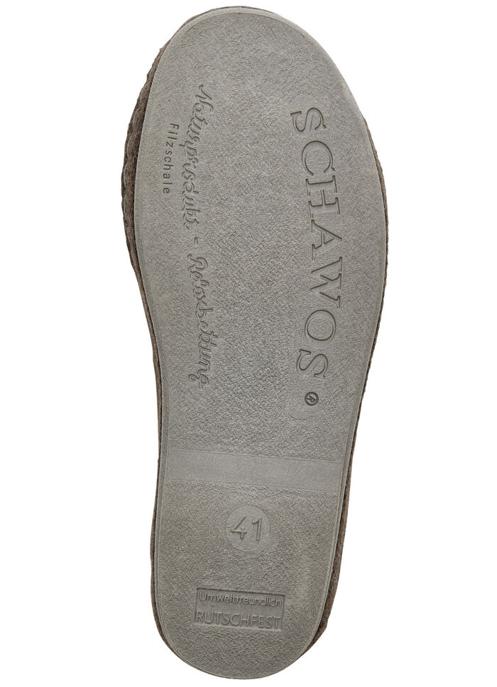 Gefütterte Herren-Hausschuhe, mit Schurwolle BRAUN