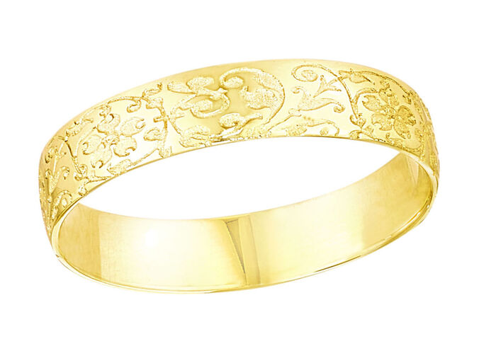 Trauring mit Wiener Gravur im Blütendesign 