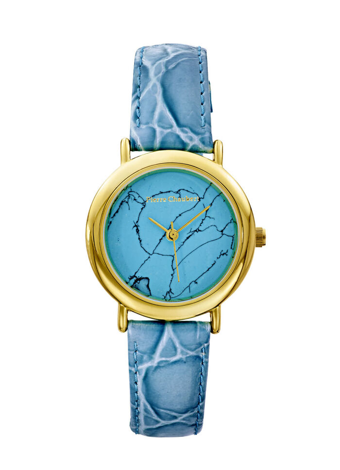 Quartz-Damenuhr mit vergoldetem Metallgeh&auml;use 