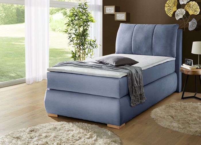Boxspringbett mit Topper BLAU