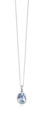 Schicker Anh&auml;nger mit beh. Blautopas und synth. Zirkonia 