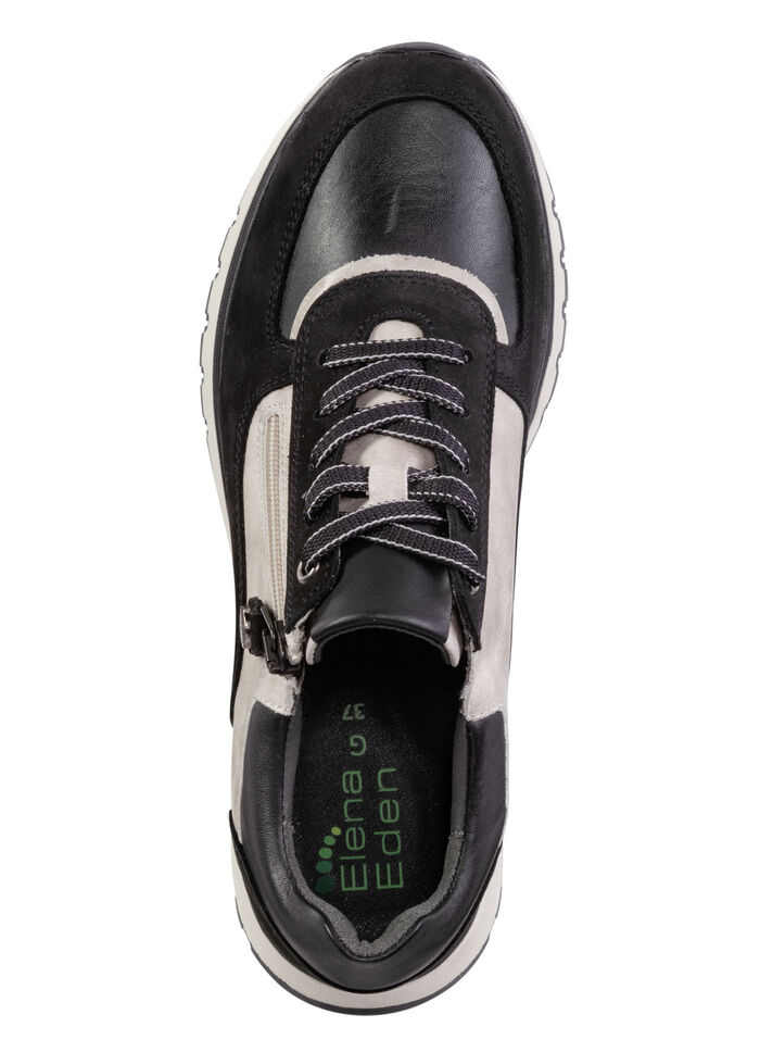 ELENA EDEN, trendige Damen-Sneaker, Weite G, mit herausnehmbarem Fußbett SCHWARZ-KIESEL