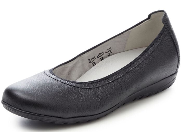 Waldl&auml;ufer Ballerina mit Rundum-Gummizug SCHWARZ