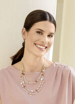 Mehrreihige Halskette mit Süßwasser-Zuchtperlen 