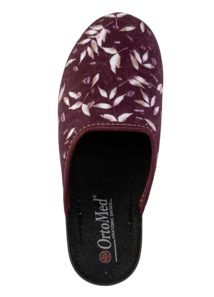 Zweierpack Pantoffeln aus samtig, weichem, bedrucktem Textilmaterial 1X BLAU, 1X BORDEAUX