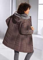 Longjacke mit abnehmbarem Kunstpelz-Besatz 