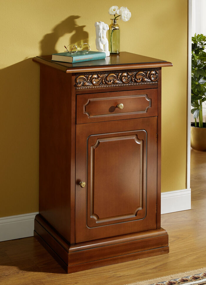 Kommodenserie mit Echtholzfurnier und Schnitzerei-Verzierungen NUSSBAUM