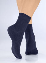 Fünferpack Socken mit extraweichem Komfortbund 3X JEANSBLAU MELIERT, 2X MARINE