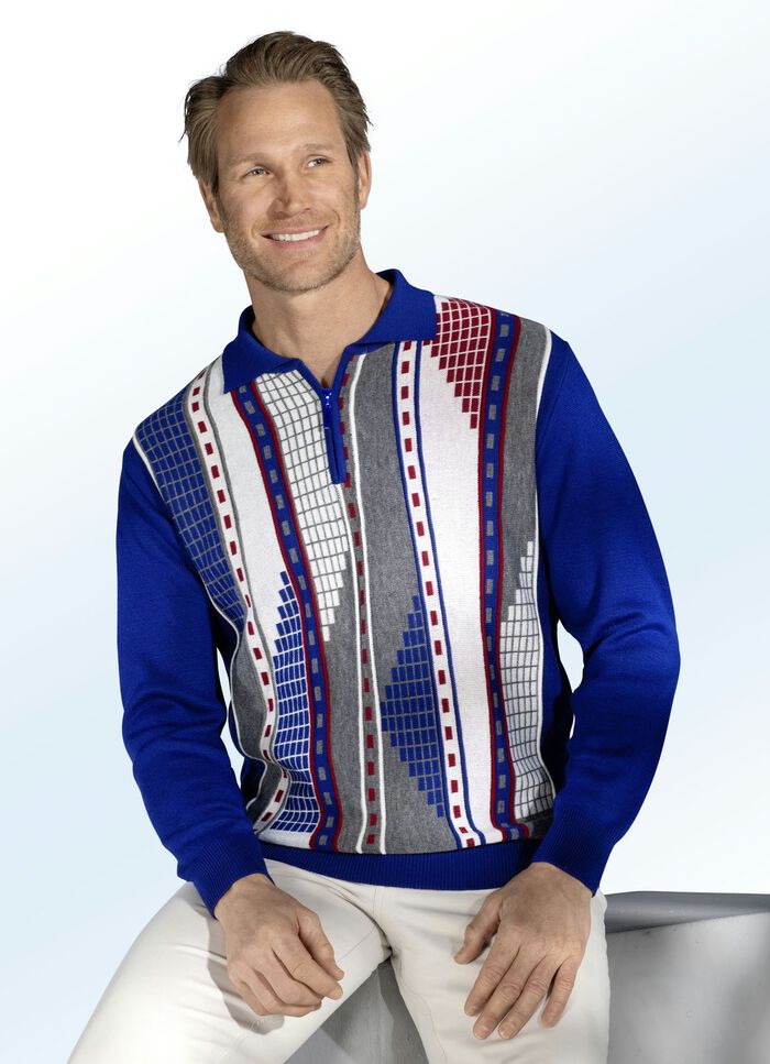 Polopullover mit kurzem Rei&szlig;verschluss 