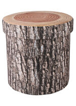 Baumstamm-Sitzhocker mit Aufbewahrungsfunktion 