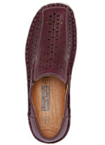 ELENA EDEN Slipper aus schattiertem Nappaleder BURGUND