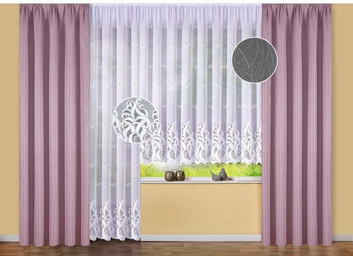 Blumenfenster-Store mit Universalschienenband 