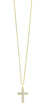 Kreuz-Anh&auml;nger mit Diamanten 