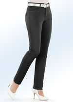 Edel-Jeans mit Zierband und Strasssteinen SCHWARZ