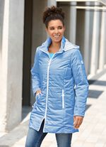 Jacke mit apartem Minimaldessin JEANSBLAU-WEISS