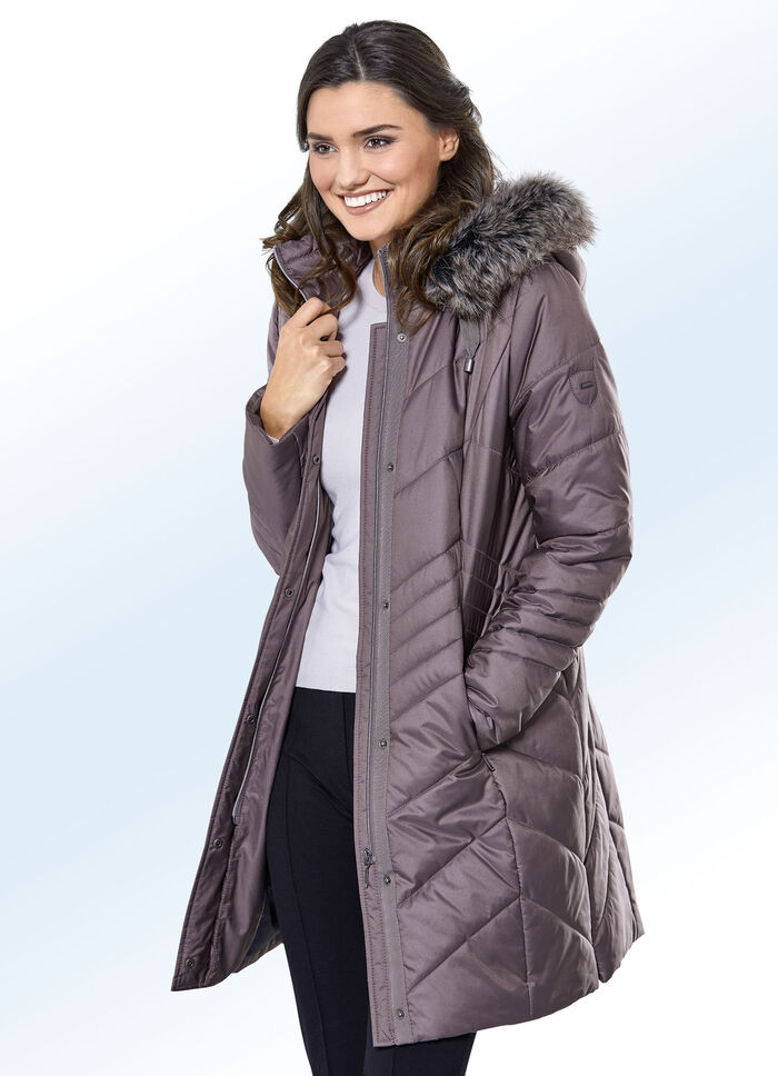 Kurzmantel mit abnehmbarer Kapuze 