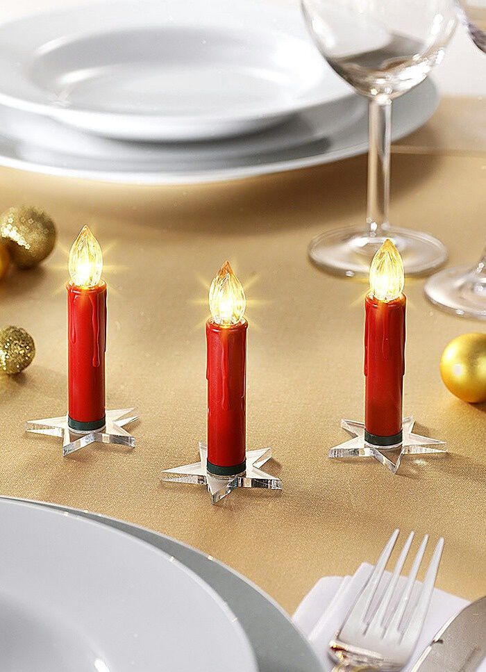 Weihnachtsbaumkerzen-Set, 15-teilig ROT