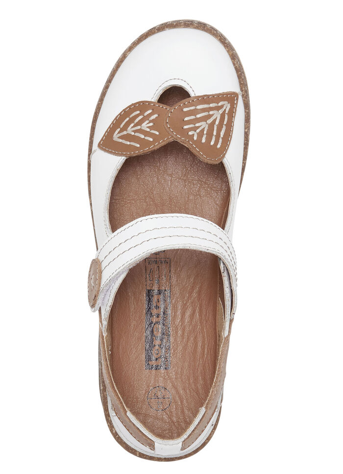 ELENA EDEN-Slipper mit Zierstickerei WEISS-COGNAC