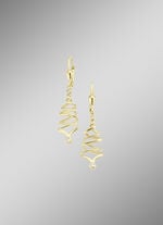 Moderne, geschwungene Ohrringe mit synth. Zirkonia 