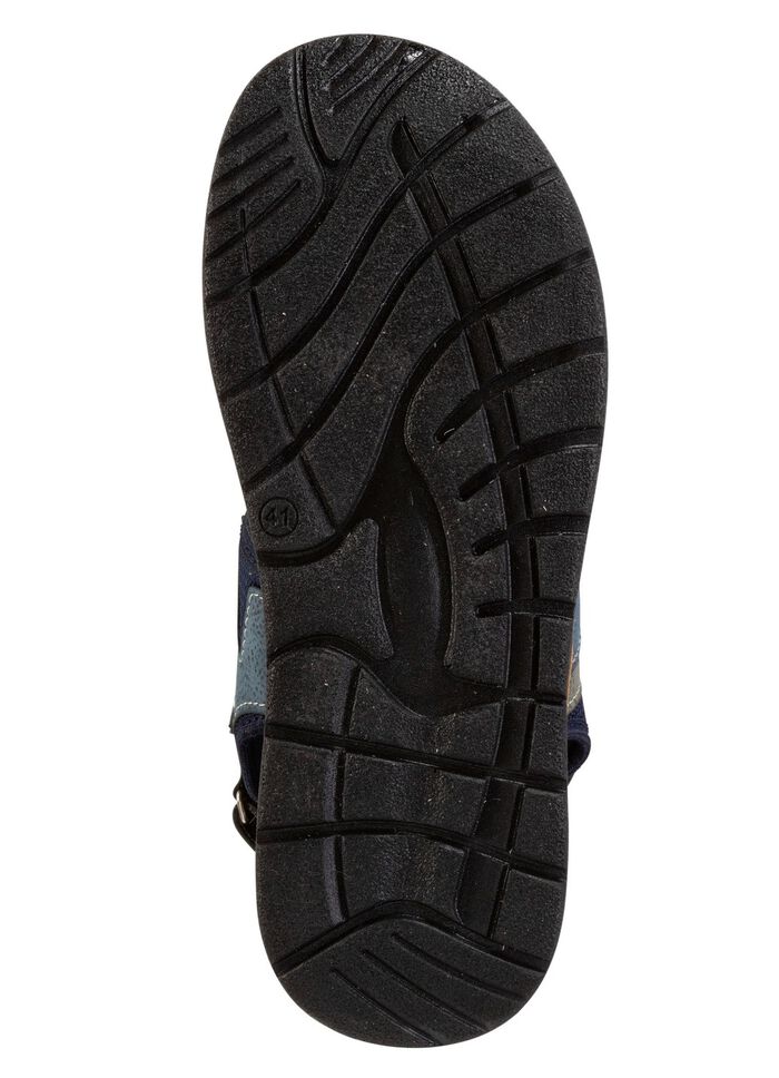 Sandale aus Synthetik und Textil BLAU-GRAU