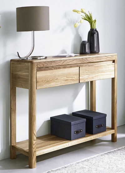 Konsolentisch aus Massivholz in geölter Ausführung 