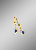 Ohrringe mit echt Safir und Brillanten 