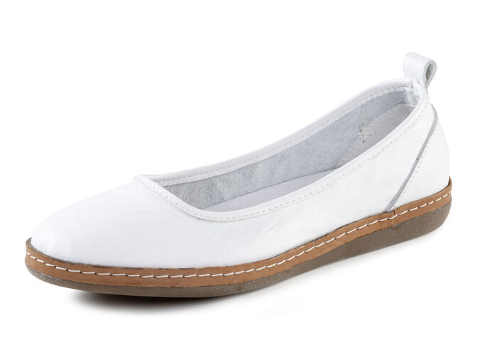 Andrea Conti, klassische Damen-Slipper, mit herausnehmbarem Fu&szlig;bett WEISS